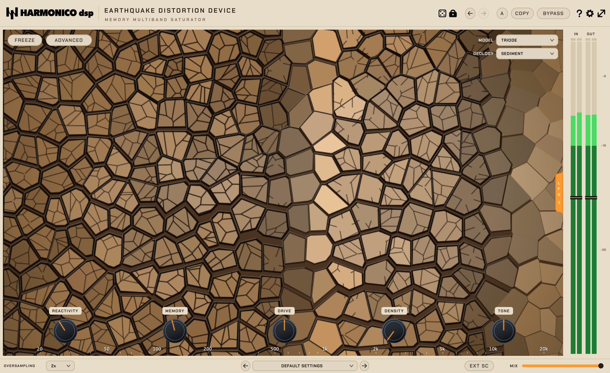 Interface de Earthquake Distortion Device